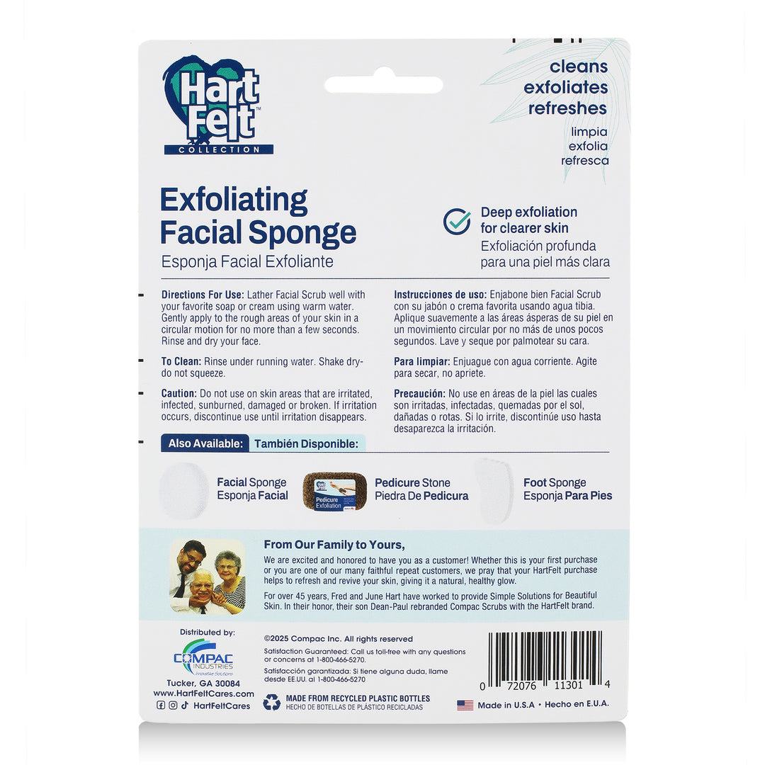 HartFelt Facial Scrub packaging, back of pack