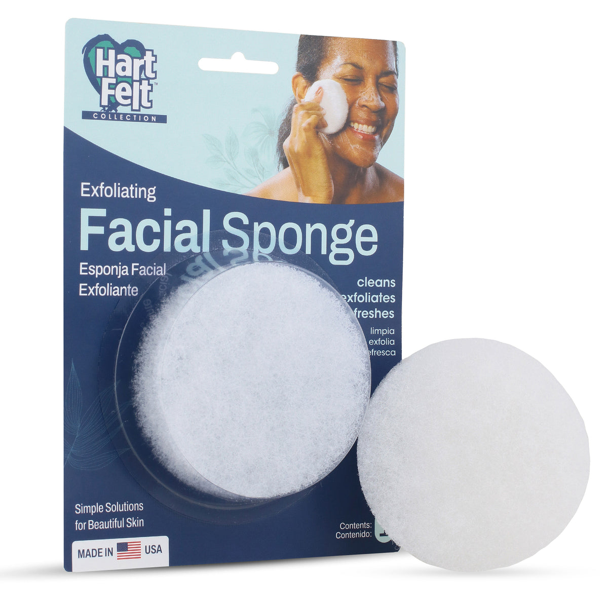 HartFelt Facial Scrub exfoliating sponge, round shape