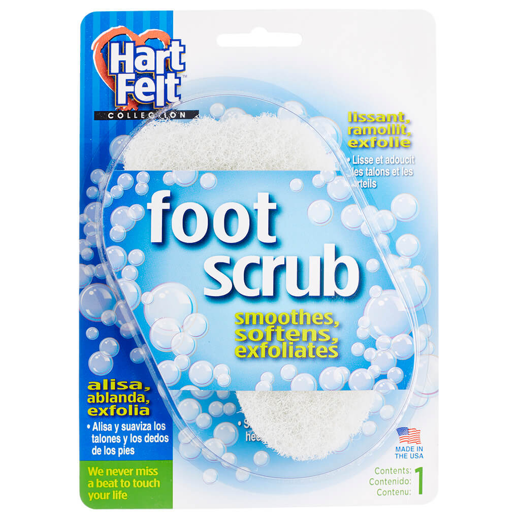 HartFelt Foot Scrub sponge with packaging