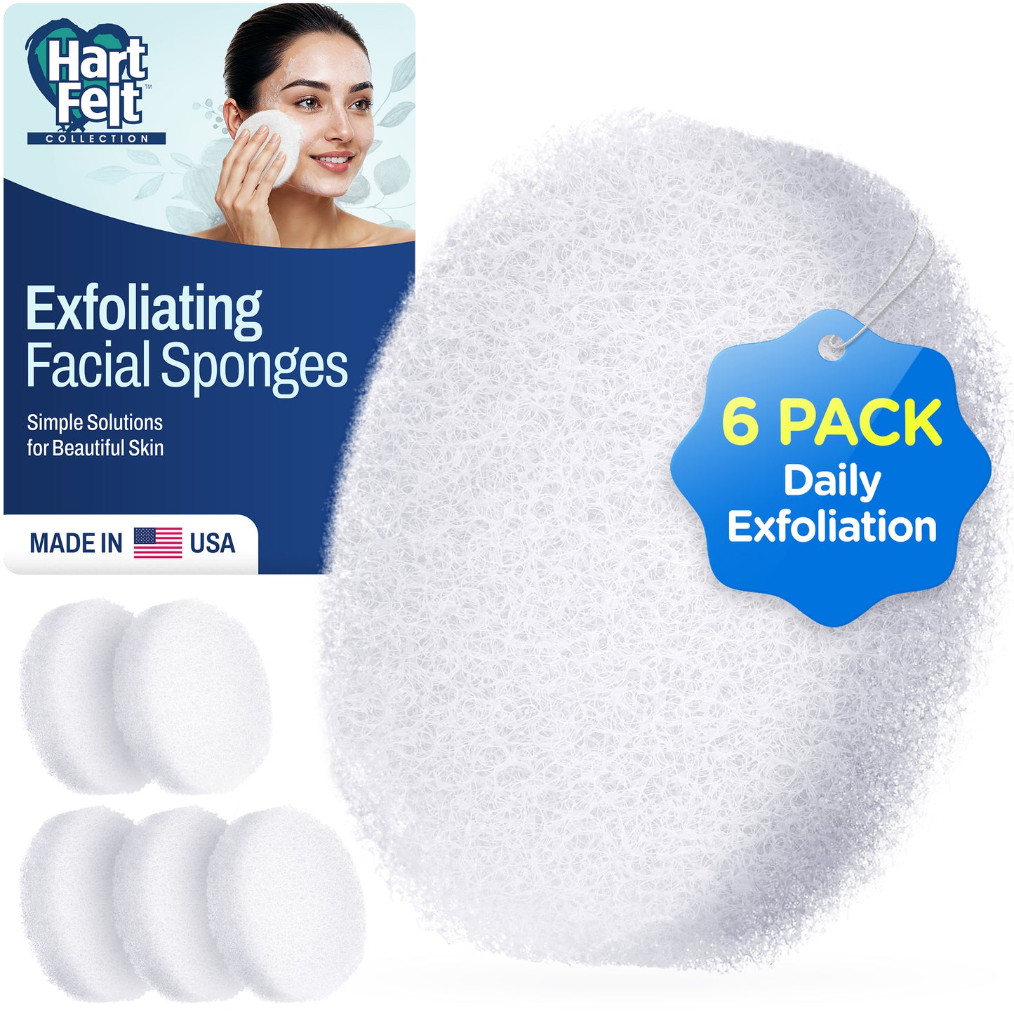 Round Facial Sponge for Daily Cleansing