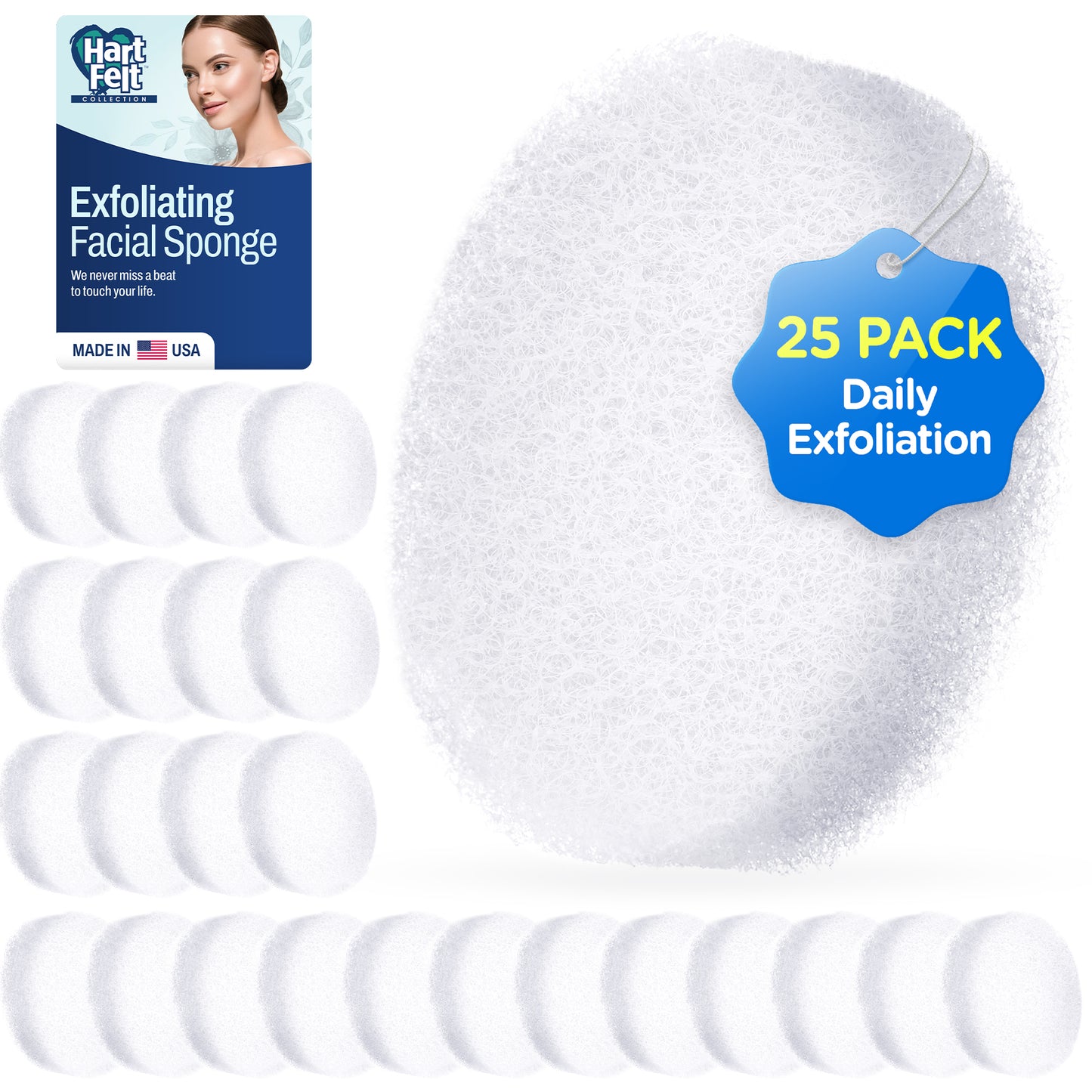 Round Facial Sponge for Daily Cleansing