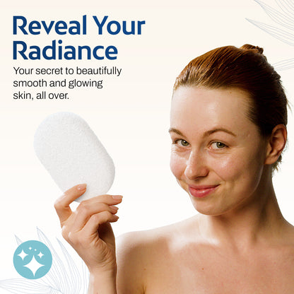 Reveal your radiance with the HartFelt Body Scrub - your secret to beautifully smooth and glowing skin, all over - product and model in the picture